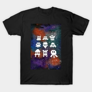 Pixel Invaders Watercolour T-Shirt